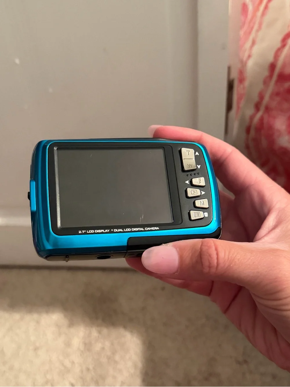 Vintage Polaroid Waterproof Compact Digital Camera in Teal Blue